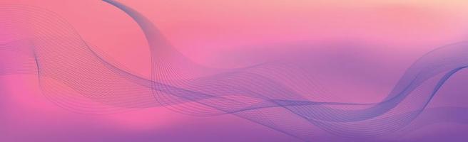 Panoramic colorful abstract stylish multi background with wavy lines - Vector