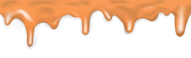 Flowing caramel, on white background template - Vector