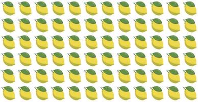 Panoramic pattern lemon on a white background - Vector