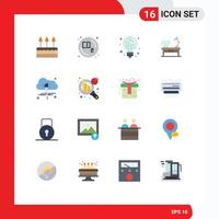 Group of 16 Modern Flat Colors Set for computing desk waste office home Editable Pack of Creative Vector Design Elements