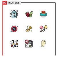 Set of 9 Modern UI Icons Symbols Signs for ireland marketing seo data quality paper Editable Vector Design Elements