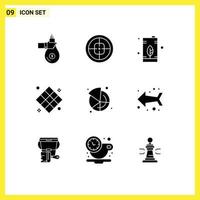 Pack of 9 Modern Solid Glyphs Signs and Symbols for Web Print Media such as chess tank military oil electric Editable Vector Design Elements