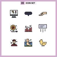 9 Creative Icons Modern Signs and Symbols of statistics report hand chart power Editable Vector Design Elements