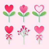 A set of Valentine's day elements. Valentine's day cute vector illustrations.