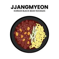 ilustración de vector de comida asiática jjangmyeon