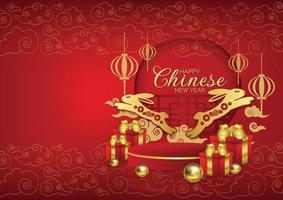 chinese new year banner rabbit year 2023 vector design