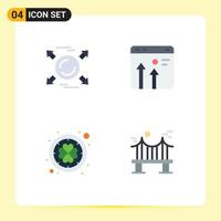 conjunto de 4 paquetes de iconos planos comerciales para circle ireland todos los elementos de diseño vectorial editables de patrick de negocios vector