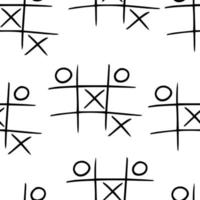 Seamless pattern vector hand drawn noughts and crosses