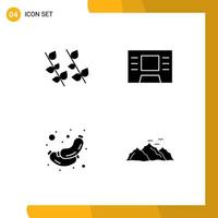 Solid Glyph Pack of Universal Symbols of ecology breakfast spring food landscape Editable Vector Design Elements