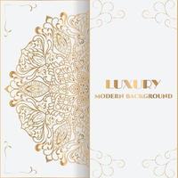 Unique and luxury mandala background in golden color for invitation and other work. vector