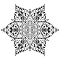 Unique black and white Ornamental Mandala Coloring Book. vector