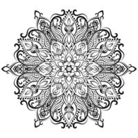 libro para colorear mandala ornamental en blanco y negro único. vector