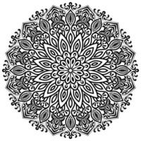 Unique black and white Ornamental Mandala Coloring Book. vector