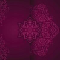 Luxury mandala invitation in dark pink color. vector