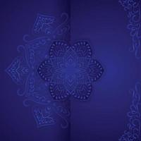 invitación de mandala de lujo en color azul oscuro. vector