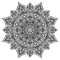 libro para colorear mandala ornamental en blanco y negro único. vector