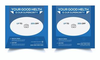 Free vector flat design your health  Instagram posts