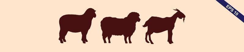 vector illustration of goat silhouette