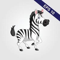 jumping striped African Zebra, hand-drawn vector