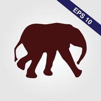 silueta de un vector de icono de elefante