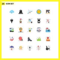 User Interface Pack of 25 Basic Flat Colors of image user satellite interface signal Editable Vector Design Elements