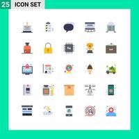 Set of 25 Commercial Flat Colors pack for architecture board todo billboard bubble Editable Vector Design Elements