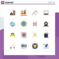 16 Creative Icons Modern Signs and Symbols of location warm avatar cloud window Editable Pack of Creative Vector Design Elements