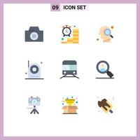 Stock Vector Icon Pack of 9 Line Signs and Symbols for subway equipment magnifying glass electronic devices Editable Vector Design Elements