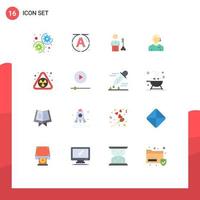 Set of 16 Modern UI Icons Symbols Signs for referee judge lock football security Editable Pack of Creative Vector Design Elements
