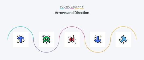 Arrow Line Filled Flat 5 Icon Pack Including arrow. left. down. arrow. right vector