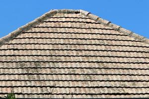 Tiled roof on a residential building in Israel. photo