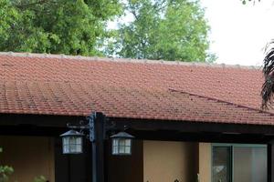 Tiled roof on a residential building in Israel. photo