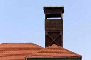 Tiled roof on a residential building in Israel. photo