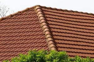 Tiled roof on a residential building in Israel. photo