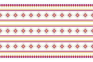 Fabric flower pattern art. Geometric ethnic seamless pattern in tribal. vector