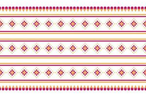 Fabric flower pattern art. Geometric ethnic seamless pattern in tribal. vector