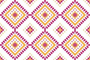 Fabric flower pattern art. Geometric ethnic seamless pattern in tribal. vector