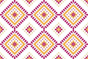 Fabric flower pattern art. Geometric ethnic seamless pattern in tribal. vector