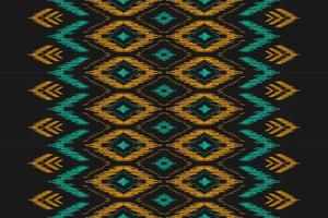 Carpet ethnic ikat art. Geometric seamless pattern in tribal. Mexican style. vector