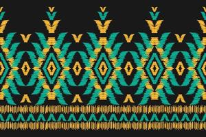 Border ethnic ikat pattern art. Fabric American, mexican style. Geometric striped native. vector