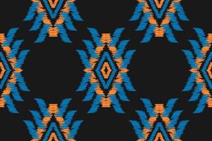 Ethnic ikat seamless pattern in tribal. Aztec geometric ethnic ornament print. Ikat pattern style. vector