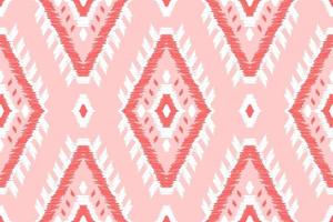 Fabric ethnic ikat pattern red. Geometric ethnic ikat seamless pattern in tribal. Mexican style. vector