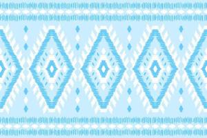 Carpet ikat style. Ethnic ikat seamless pattern in tribal. Geometric ethnic blue ornament print. vector