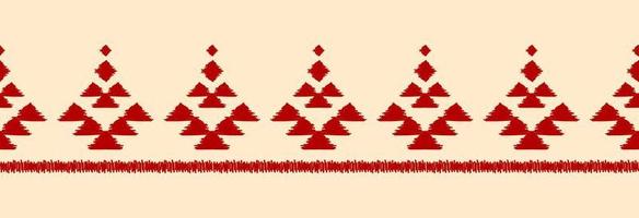 Border ethnic ikat pattern art. folk embroidery, and Mexican style. Aztec geometric ornament print. vector