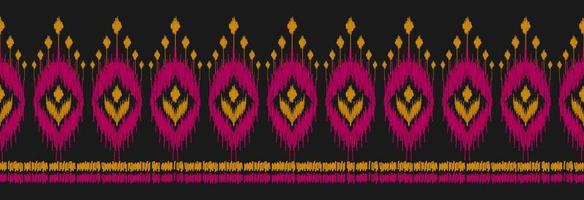 Border ethnic ikat pattern art. folk embroidery, and Mexican style. Aztec geometric ornament print. vector