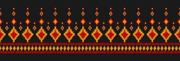 Border ethnic ikat pattern art. folk embroidery, and Mexican style. Aztec geometric ornament print. vector