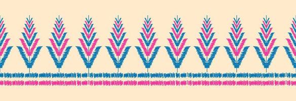 Border ethnic ikat pattern art. folk embroidery, and Mexican style. Aztec geometric ornament print. vector