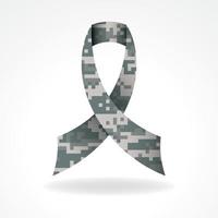 Digital Camo Military Support Ribbon Illustration vector