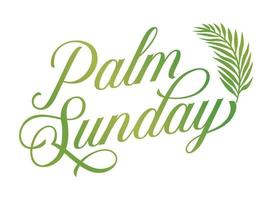 Palm Sunday Leaf and Text Holiday Theme Illustration vector