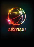 Glowing Basketball Icon Background Illustration vector